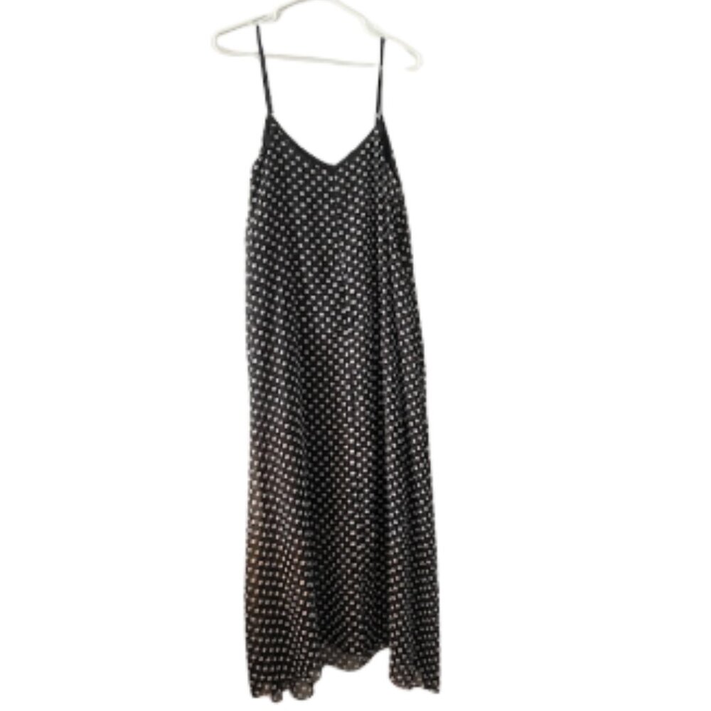 Polka Dot Black and White Strap Sheer Dress